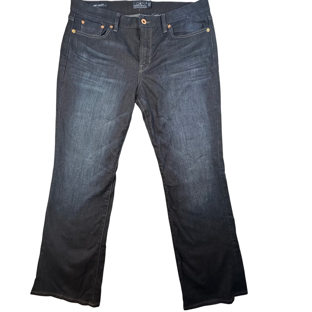 Lucky Brand Sweet Jean Boot Ankle Dark Wash Denim Jeans Size 16/33 Blue